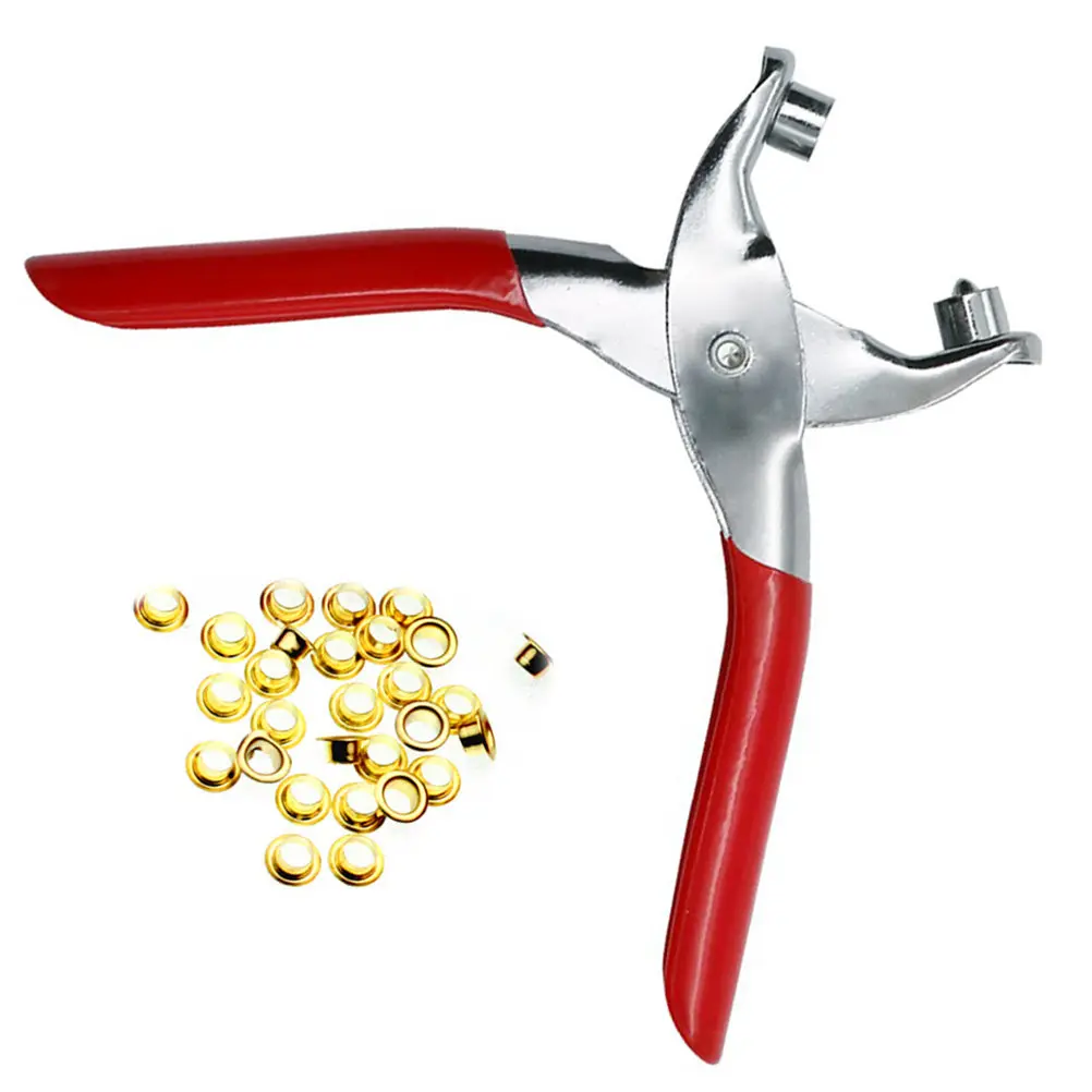Heavy Duty Eyelet Grommet Pliers Set for Rubber Plastic 4Mm 5Mm Hole Punch Tool Belt Craft Hobby DIY Home Office School