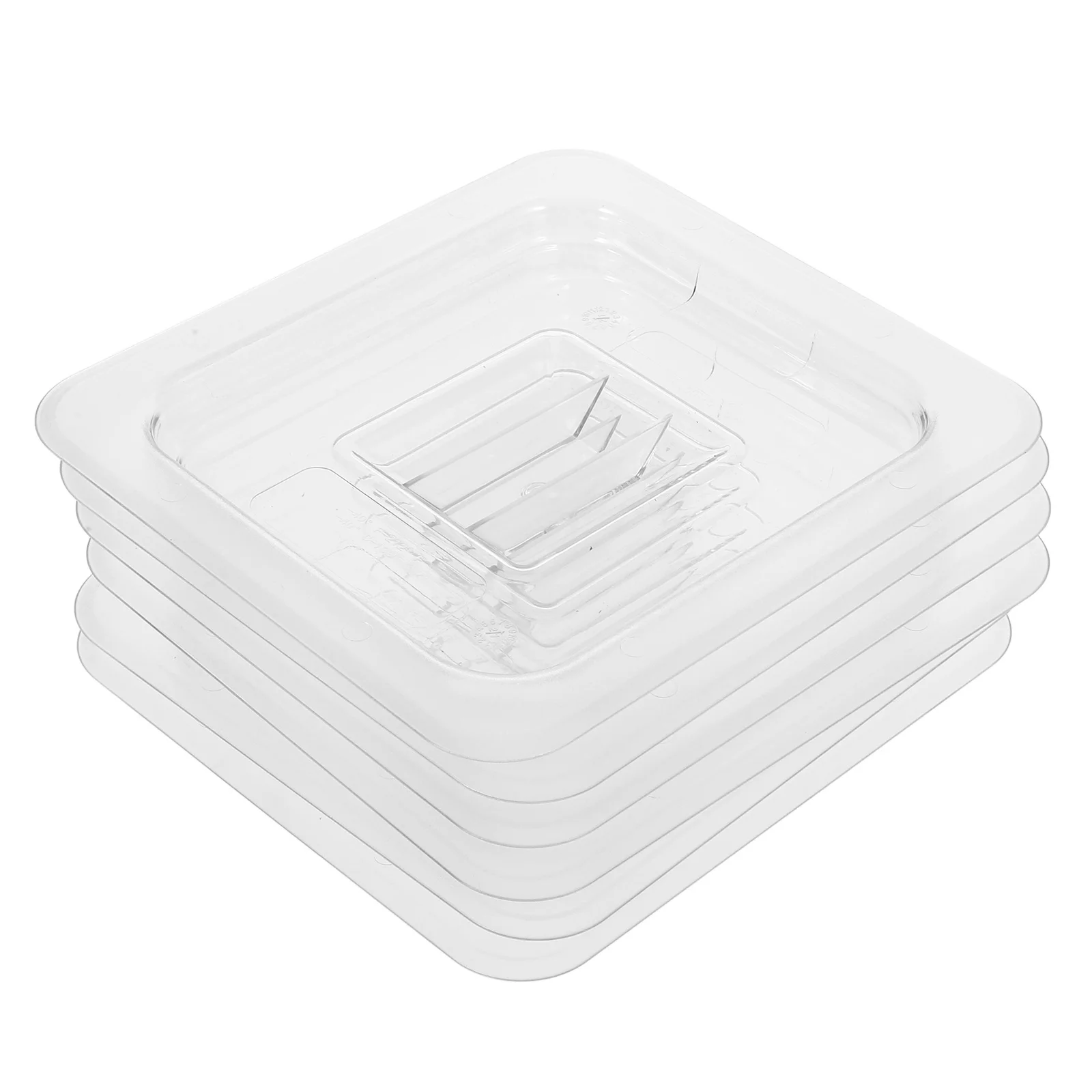 

6Pcs Food Pan Lids Clear Reusable Plastic Hotel Serving Tray Covers Handle Pan Food Cover Universal Universal Lid