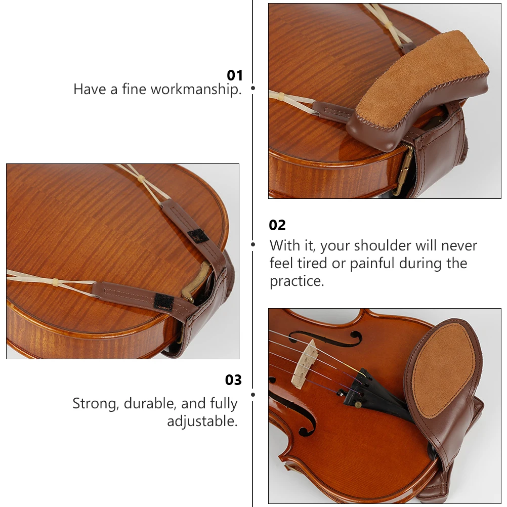 

Violin Shoulder Pad Set Sheepskin Rest Accessory Accessories Chin for Equipment