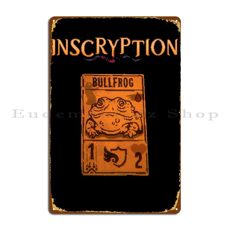 Inscryption Psychological Horror Bull Frog Card Game Halloween Scary Spooky Metal Sign Customized Bar Mural Tin Sign Poster