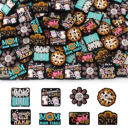 5/10pcs Silicone Beads Cute Gift for Mom Daisies Coffee Focal Beads for Jewelry Making Pen KeyChain Necklace Bracelets Decor