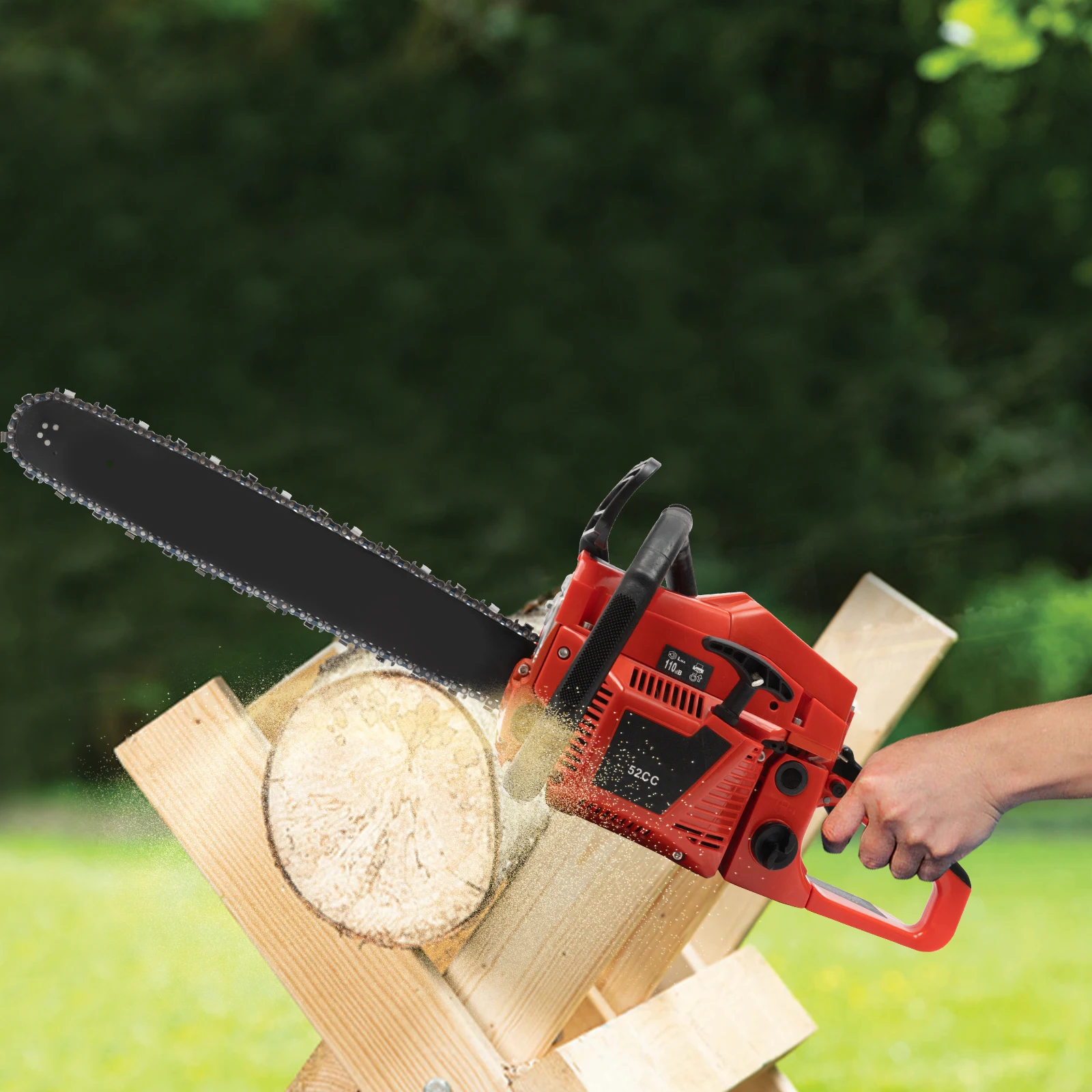 Gasoline Chainsaw, 52cc 2.2Kw, 2-Stroke Engine, 20 Inch Chainsaw, For Wood Cutting Forest Harvesting