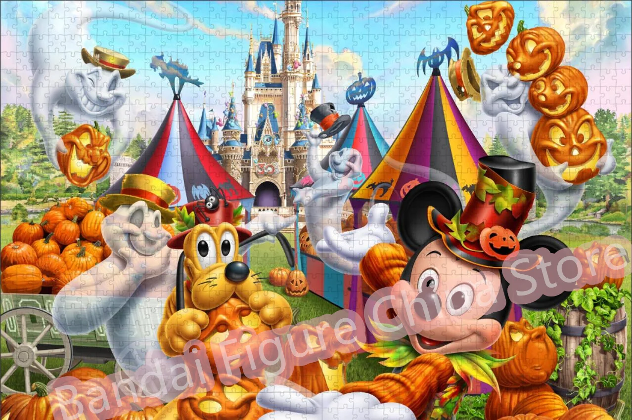 Halloween Magic Mickey Print Puzzle Disney Carrton Mickey Maus und Geist/Stück Puzzle Kinderspiel zeug