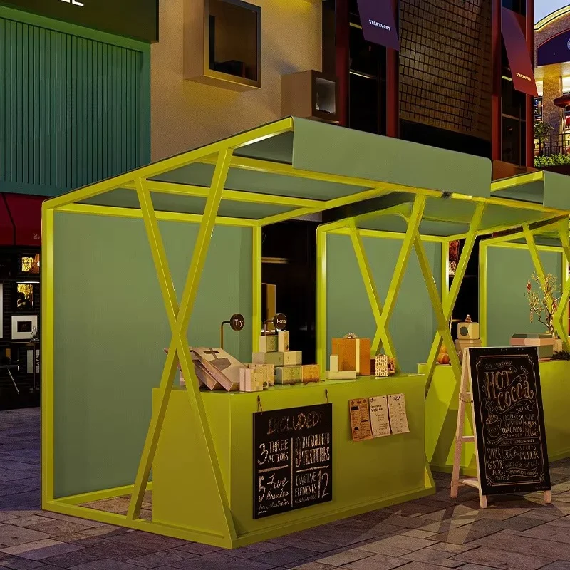 Mobile night market stall display racks with two plastic recyclable shelves
