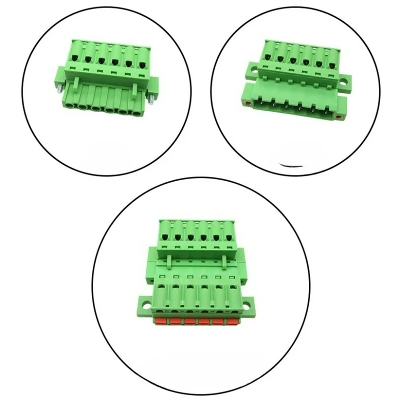 5Pairs HJXY  lock pitch 5.08mm with fixed panel spring-loaded butt terminal KDRP screw-free