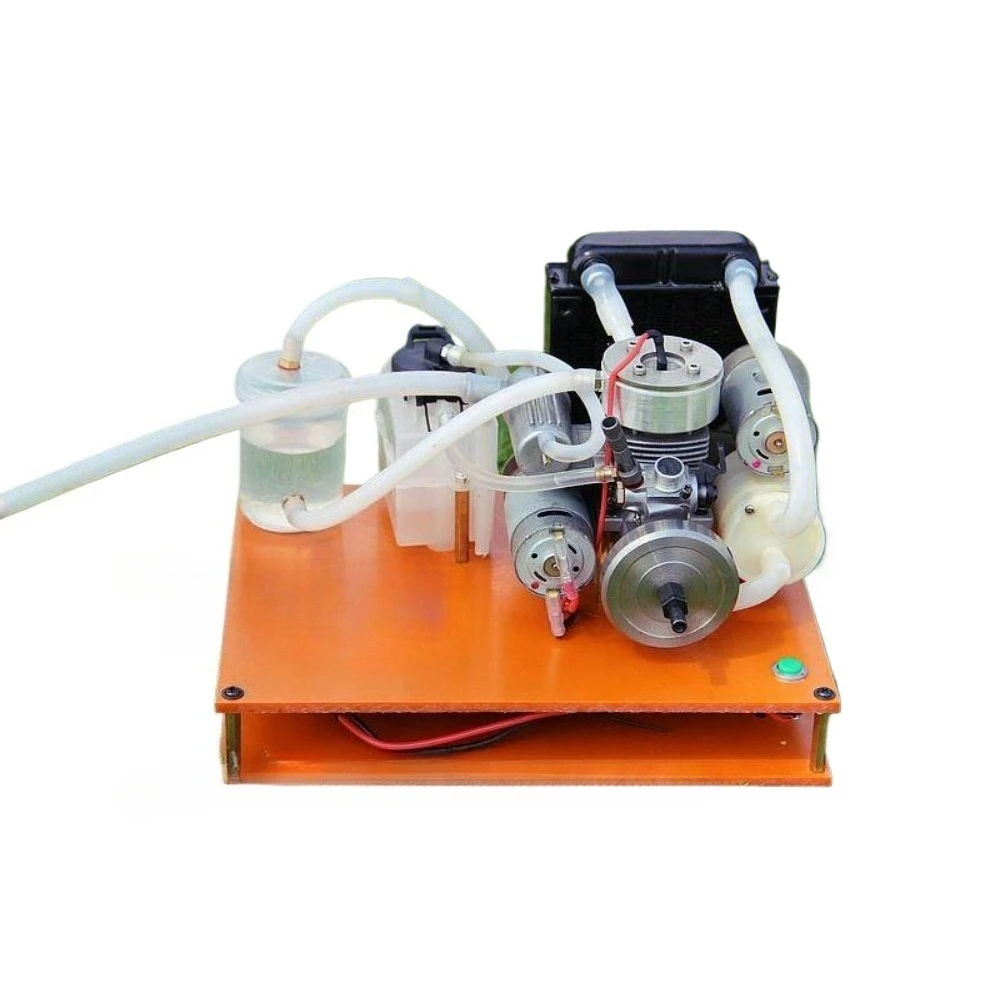 

Модифицированная металлическая модель двигателя с водяным охлаждением 12В, готовый продукт, миниатюрная двухтактная металлическая модель двигателя 15 класса