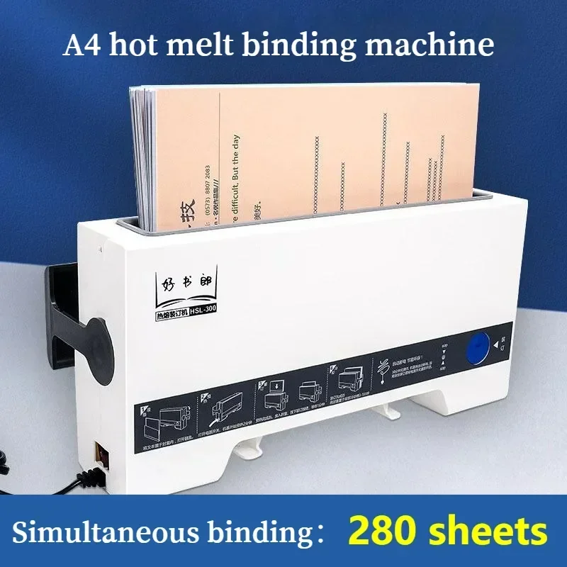 A4 Hot Melt Binding Machine Automatic Glue Small Hot Melt Binding Machine for Finishing Documents Contract Office Supplies