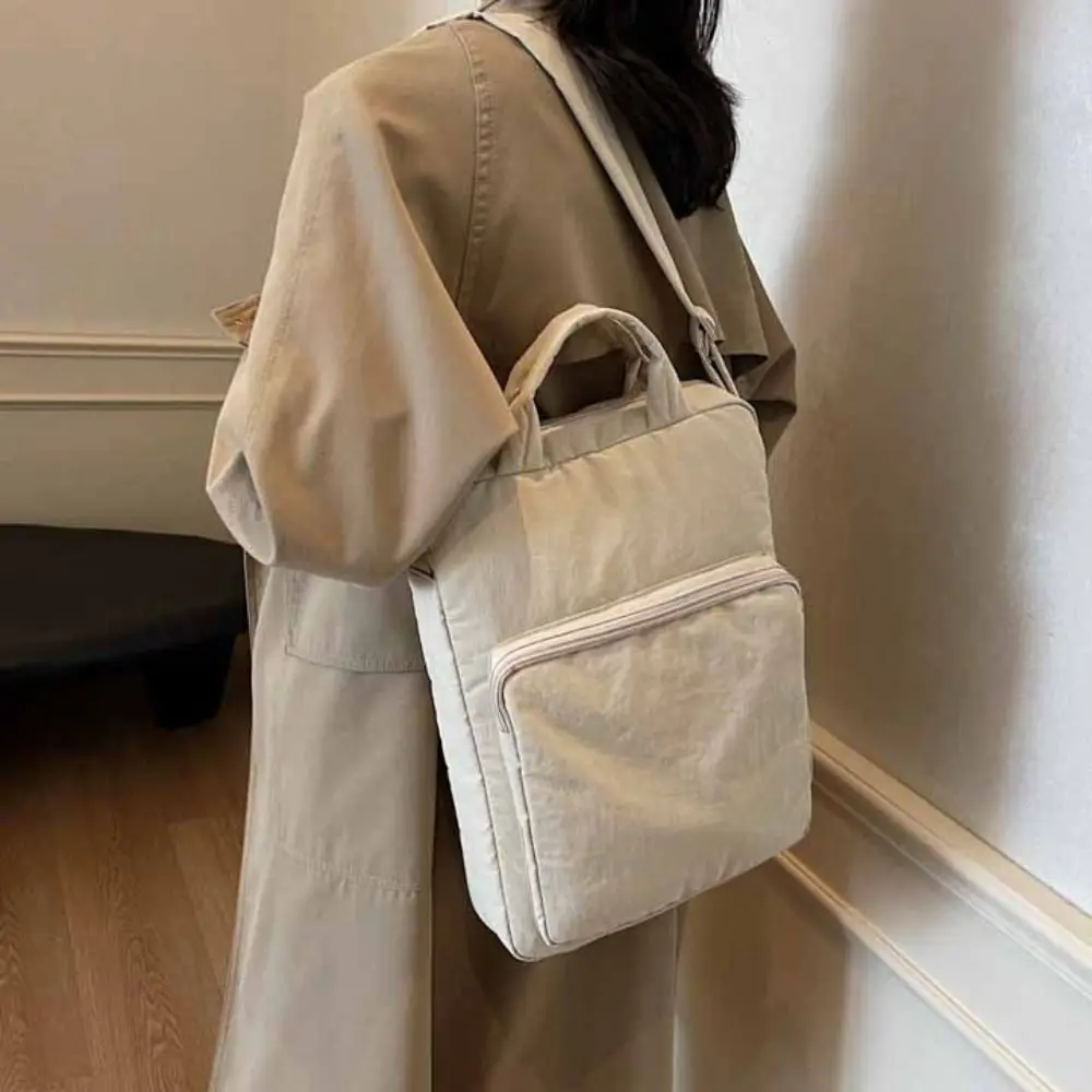

Large Capacity Nylon Laptop Bag Solid Color Crossbody Bag Office Document Tote Bag Shoulder Bag Handbag Zipper Computer Bag