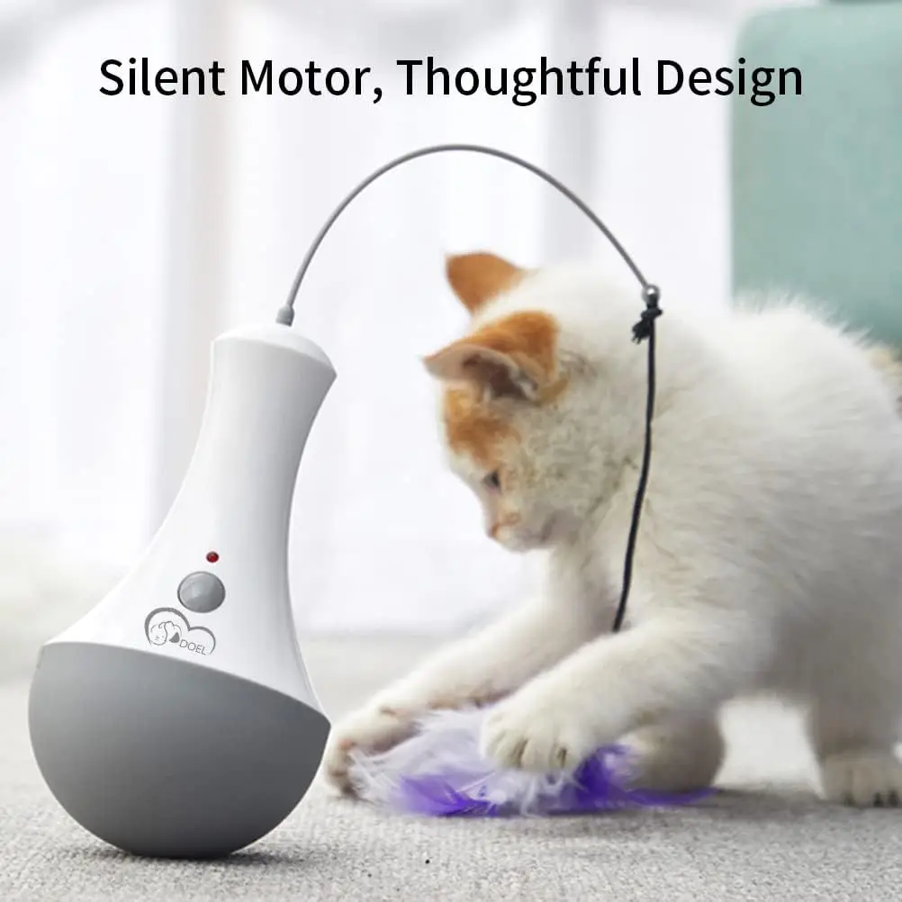 Cat Interactive Toys Funny Feather Kitten Teaser Indoor Play Automatic Toy Gift Cat Feather Toy 5