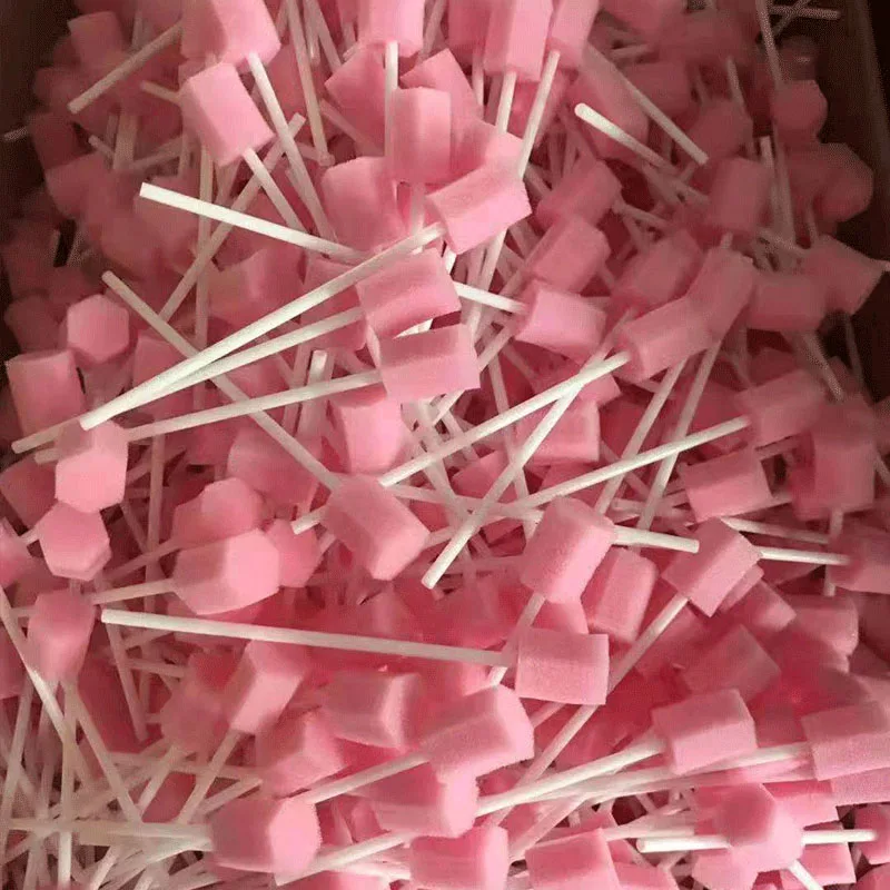 100pcs Disposable Oral Care Sponge Swabstick Medical Use Tooth Cleaning Mouth Swabs Sponge Head Baby Tooth Cleaning Tools