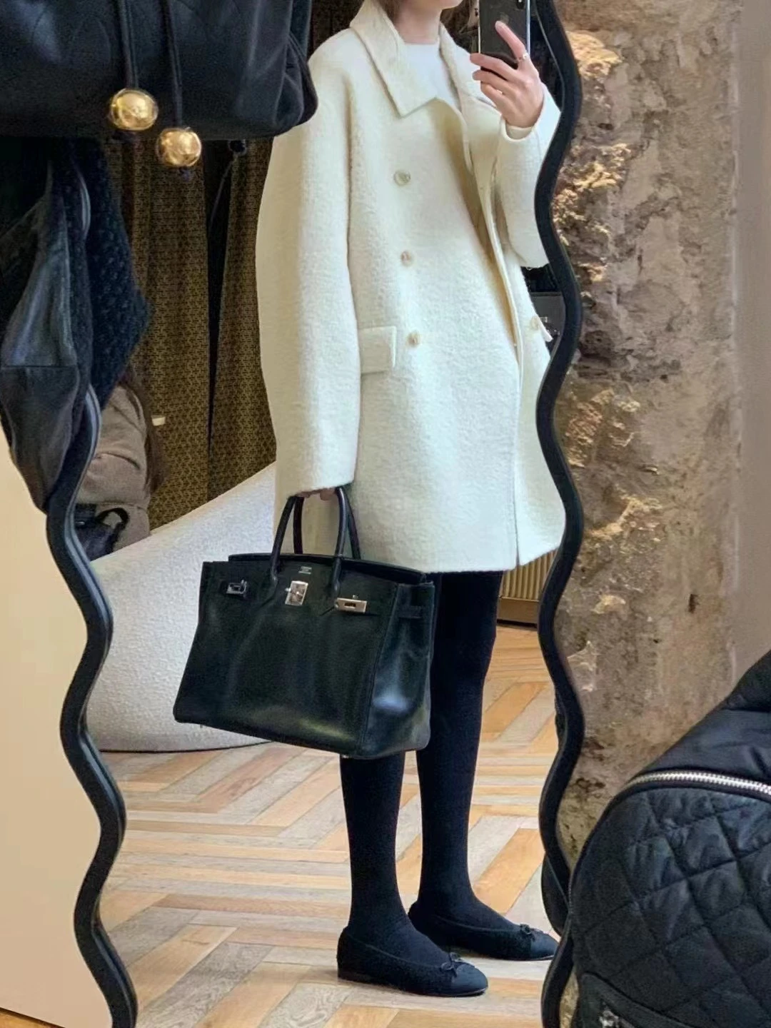 

Шерстяное пальто Ounce25 для женщин, осенне-зимнее, длинное, двубортное, с отложным воротником, средней длины, модная верхняя одежда