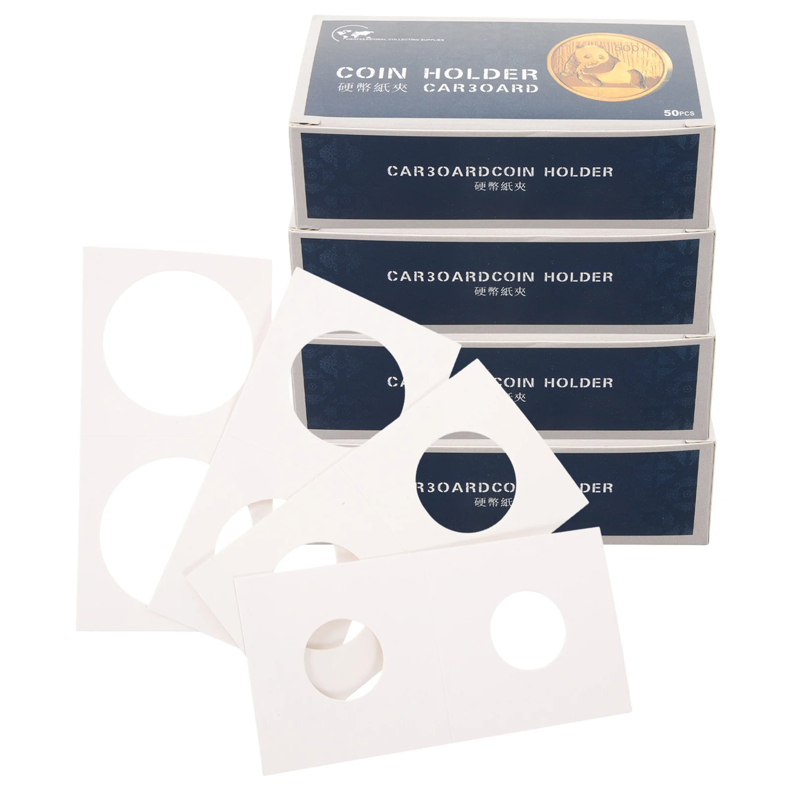 

4 Boxes Paper Coin Holder with Clear Window Secure Fit No Damage to Coins Ideal for Dollar Commemorative Coin Collection