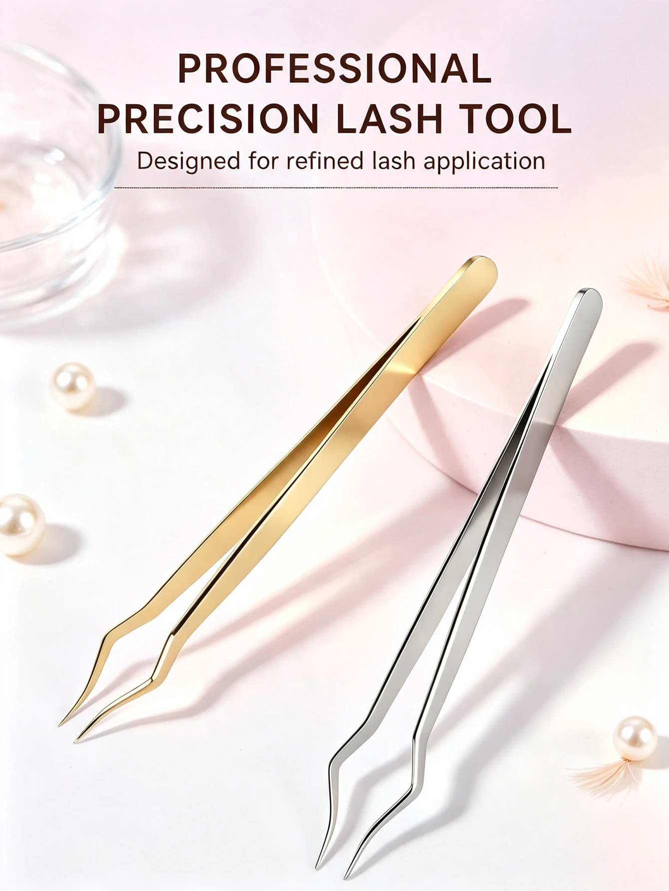 1/2 Piece V-Shaped High-Precision Eyelash Extension Tweezers - Stainless Steel Eyelash Separator, Suitable for Thick Eyelash Extensions, Home Diy, Beginner Eyelash Technicians and Professional Salon Use, Ideal Beauty Gift for Eyelash Artists