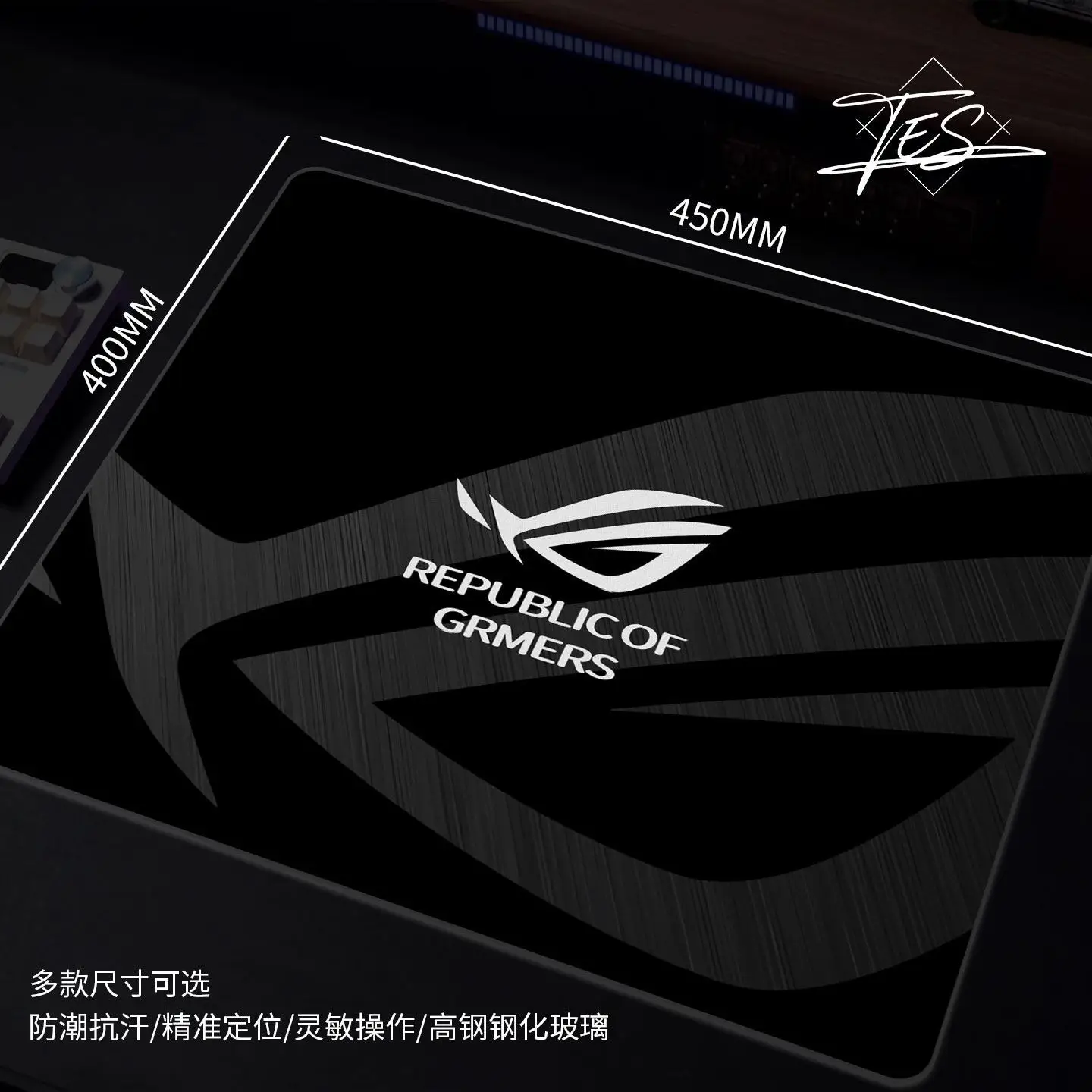 Glass Anime Mouse Pad Glass Mouse Pad Gaming Pad Smooth Frosted Surface Waterproof Desk Tempered Multiple 45x40 Size Optional