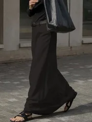 Yeezzi Women's Urban H-Line Skirts 2025 New Spring Summer Fashion Black White Color Loose High Waist Casual Office Long Skirt