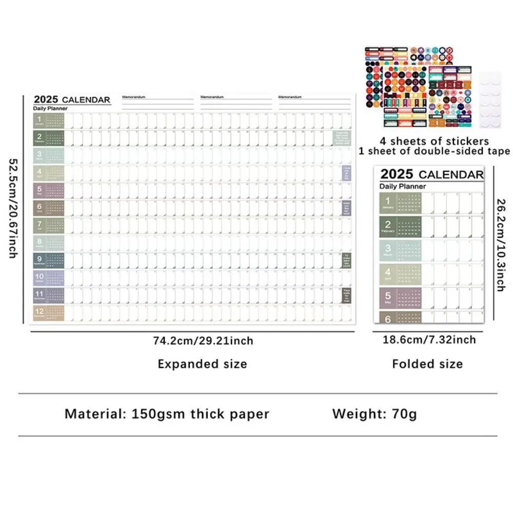 Agenda Schedule 2025 Wall Calendar Planner Organizing Planning 365 Days 2025 Wall Hanging Calendar Memo Pad To Do List