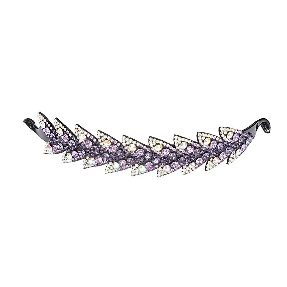 Hairpin Elegant Women Ponytails Hair Claw Rhinestone Bird Nest Twist Clip Bun Maker Headwear Leaves Hair Claw Floral