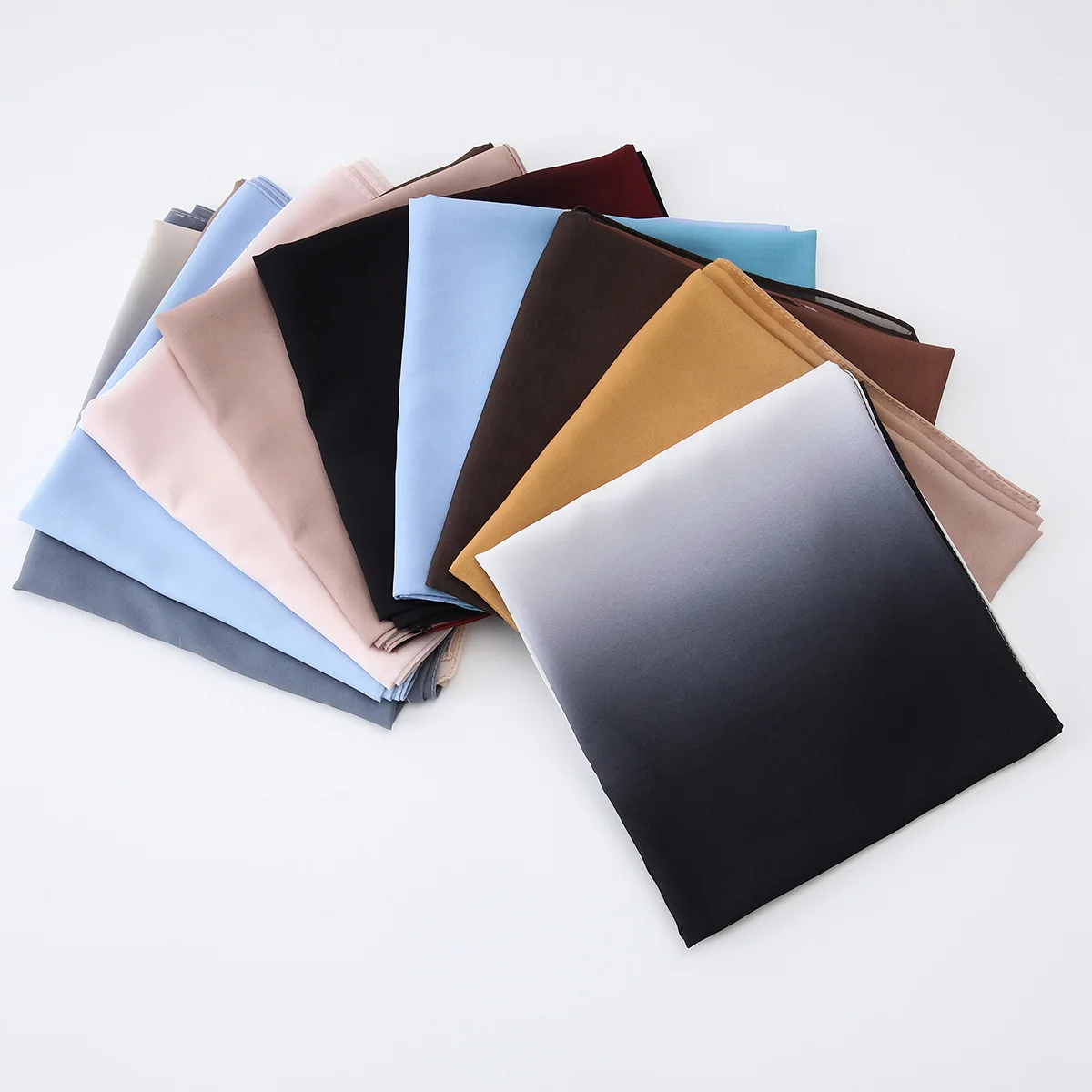 

Women's Ombre Chiffon Scarf Gradient Two-Tone Bubble Headscarf Breathable Lightweight Ethnic Style Long Hijab Headband Mujer