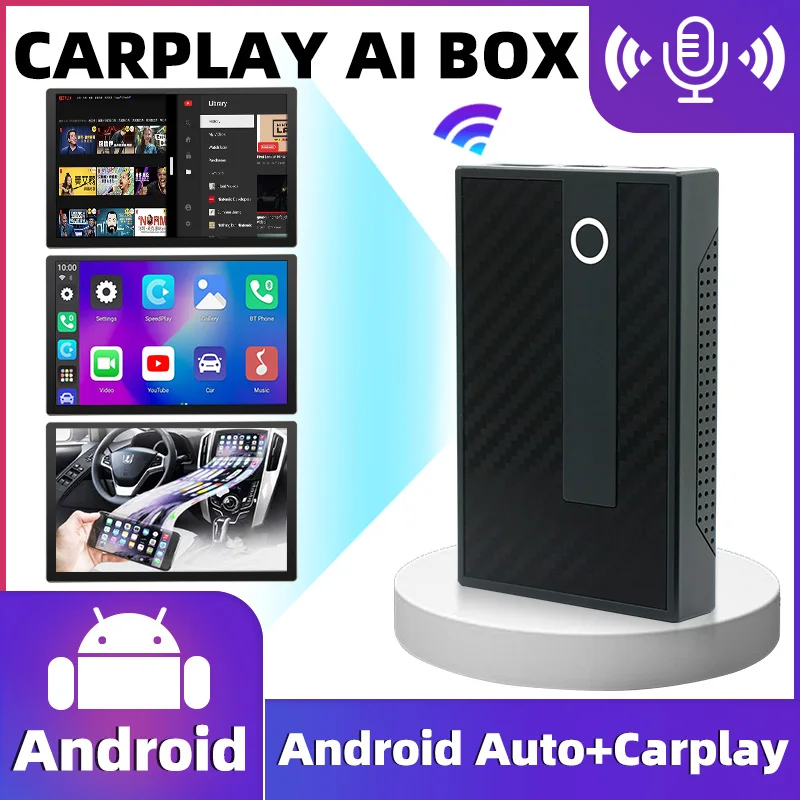 

Автомобильная проводная и беспроводная Carplay Box 3 в 1, закрытая система Android 13, 2 + 32 ГБ, 4-ядерный, Wi-Fi, BT, система Android 13, автомобильный конвертер