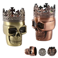 3 Layers Classic King Skull Plastics Tobacco Herb Spice Grinder Crusher Hand Muller Smoke Grinders Smoking Accessories Gift