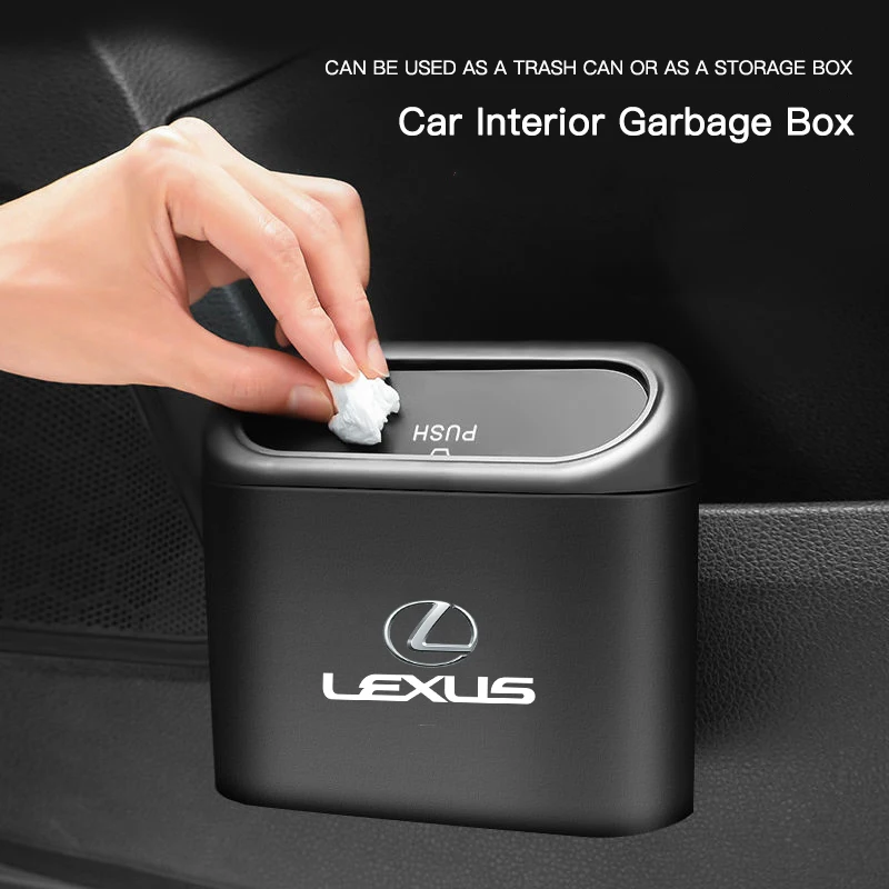 Car Trash Can Garbage Bin Storage Box Interior Accessories For Lexus F SPORT ES RX NX LS UX LM LX GX LC RZ IS CT GS RC HS SC TX