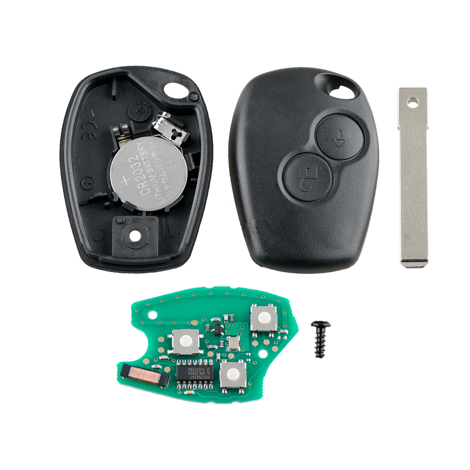 2 Buttons Remote Key For  Renault Kangoo II Clio 3 Duster Modus Twingo DACIA Logan 433MHz PCF7947 Chip