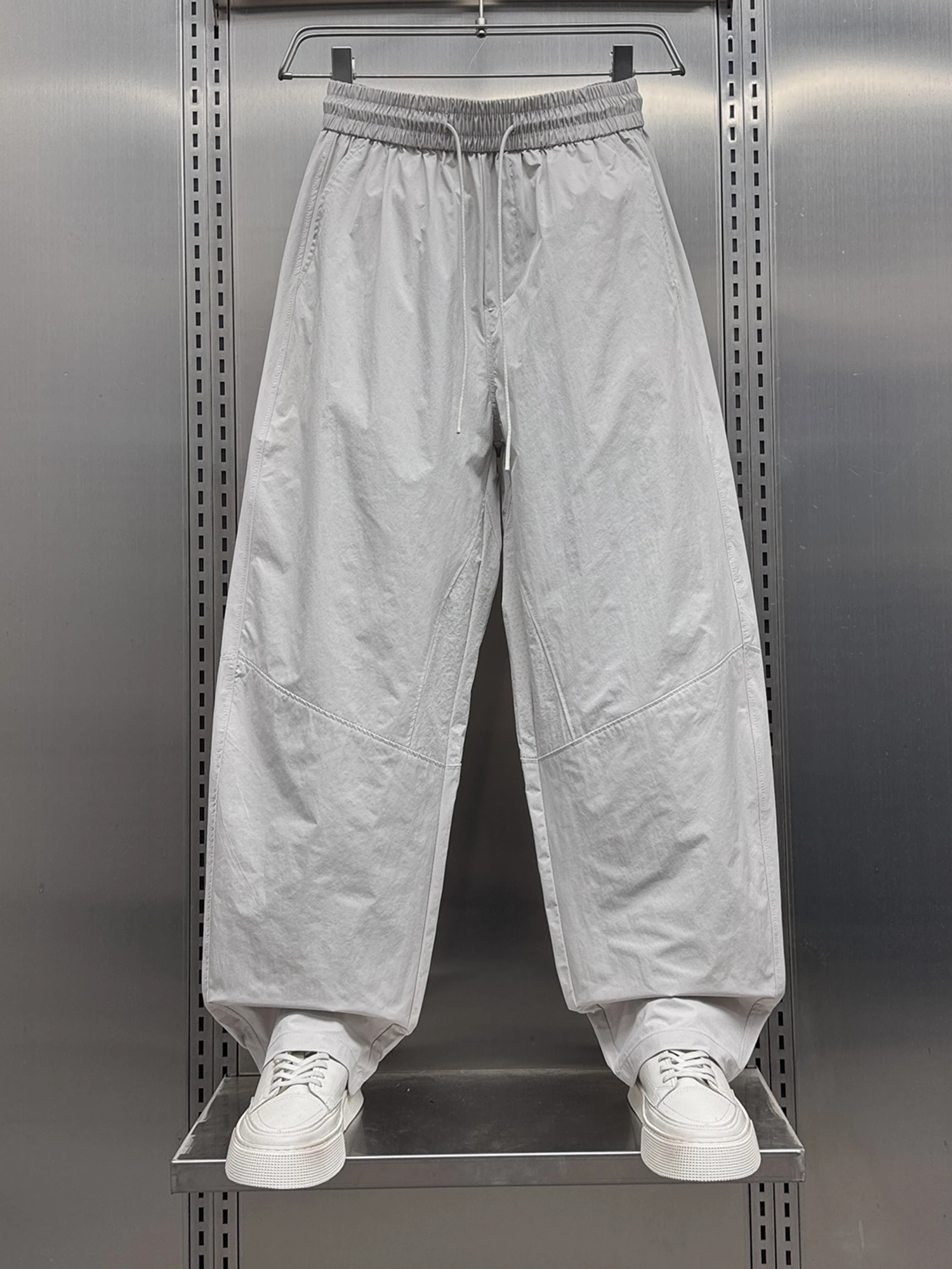 

Summer 2025 Men's Casual Qui Dry Wide Leg Knife Pants Lightweight Faionable Straight Cut Trousers Loose Fit Workwear