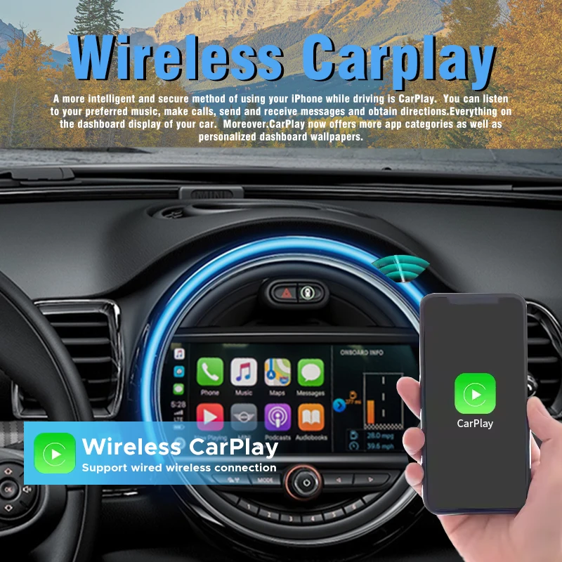 Wireless CIC CarPlay Smartbox for BMW Mini R55 R56 R57 R58 R59 R60 R61 F54 F55 Clubman Countryman Hardtop John Cooper NBT EVO