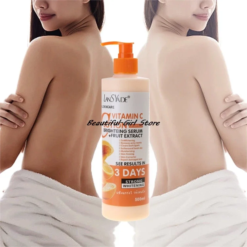 500ml โลชั่นบํารุงผิว Vitamin-C Moisturizing Nourishing Delicate Smooth Repair Skin Anti-chapping Brightening Skin Care ครีม