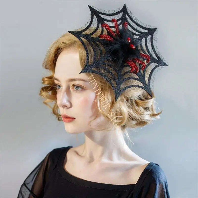 

Feathered Headband Bat Headpiece Bat Necklace Head Chain Halloween Headdress D08E