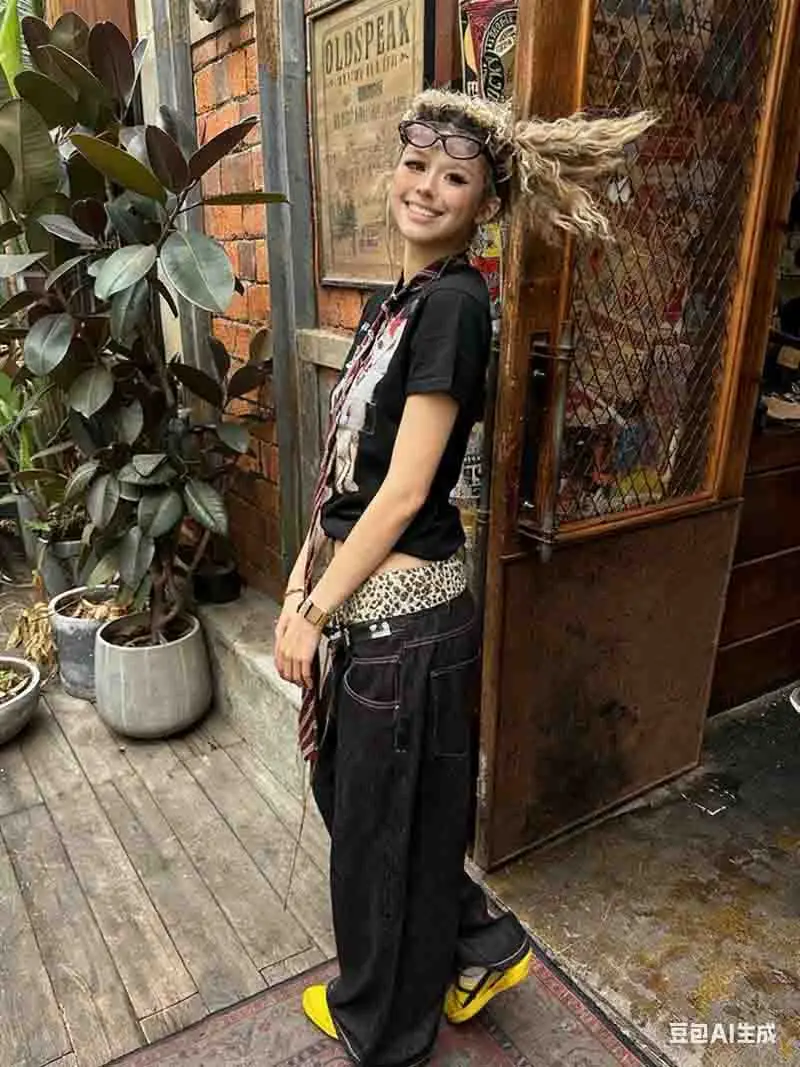 Scimitar Pants Womens High Quality Woman Cargo Style Fall Corduroy Oversized Outdoors Wide-Legged Plaid Patchwork Artistic Spicy