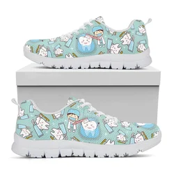 Dental Mesh Shoes Summer New Breathable Walking Shoes Running Flats Tooth Doctor Print Women Tennis Shoes Zapatos