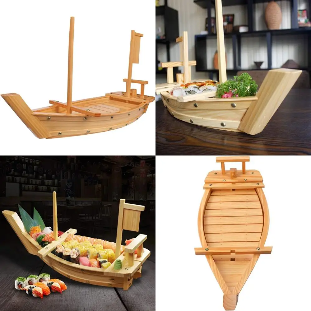 

«Тарь для лодки, деревянный поднос для суши диаметром 27,6 дюйма для ресторанов и домашнего использования».