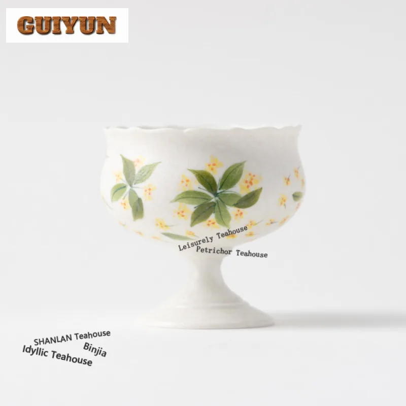 

80ml Hand-painted Osmanthus Teacup Antique Tea Bowl Cute Cup Tea-tasting Meditation Cup Chazhan Master Cups Tea Items Ornaments