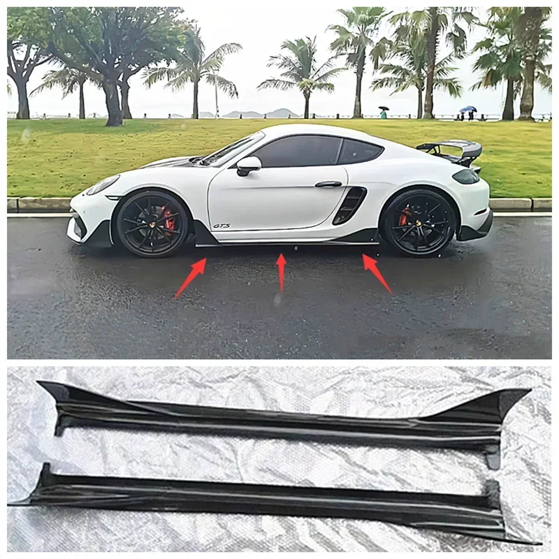 

Fits For Porsche Cayman 718 Boxster 2019 2020 2021 2022 Rear Carbon Fiber Trunk Side Skirts Splitters Bumper Body Kit Cover