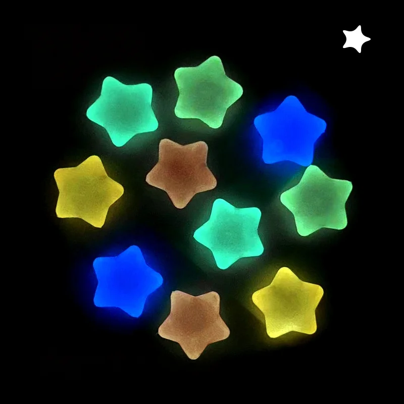2/5 Pieces of Glowing Luminous Stars, Squeezable Decorations and Gifts, Sensory Balls, Attention-Diverting Decorations, Party Favors, Luminous Stars (5 Colors, Random Colors)