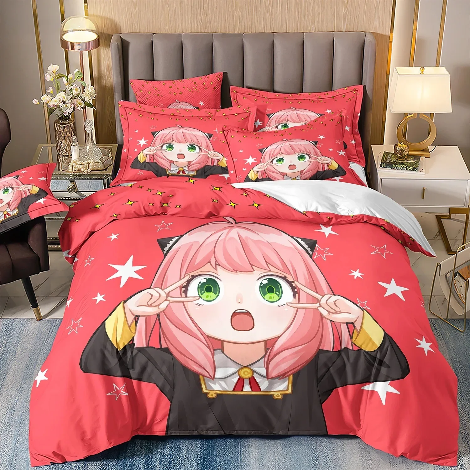 Personalization Customized Name Quilt Cover Cartoon Capybara Printing Pillowcase Bedding Set Children Adult Luxury Gift