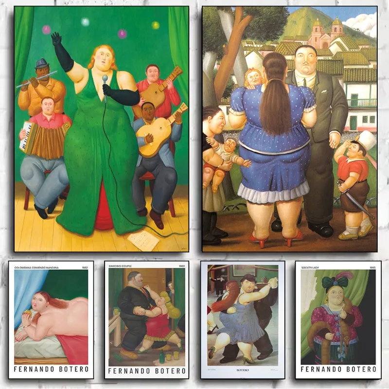 Fernando Botero Series Pop Art Poster Print Canvas Pictures Home for Living Room Bedroom Wall Modern Decor Frameless Painting