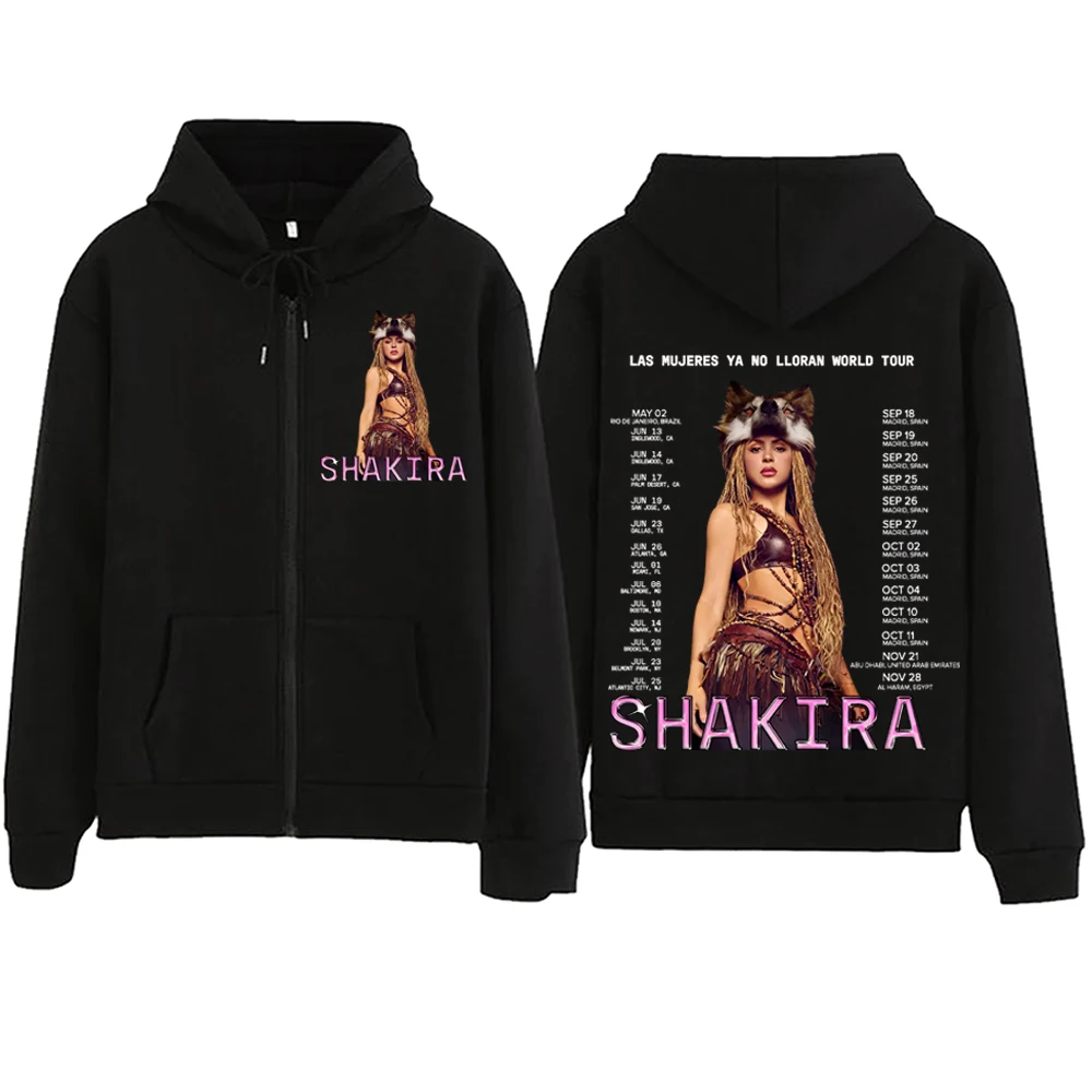 

Толстовка с капюшоном Shakira World Tour 2026 на молнии, унисекс, в стиле Харадзюку, пуловер, топ с длинными рукавами, уличная одежда, свитшот