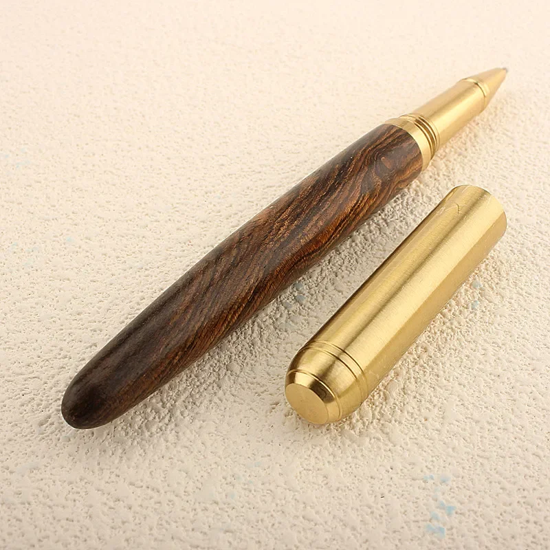 Retro Metal Roller Ball Pen 0.7mm Wooden Writing Pens For Students Art Calligraphy Pens Business Gifts Stationery Supplies