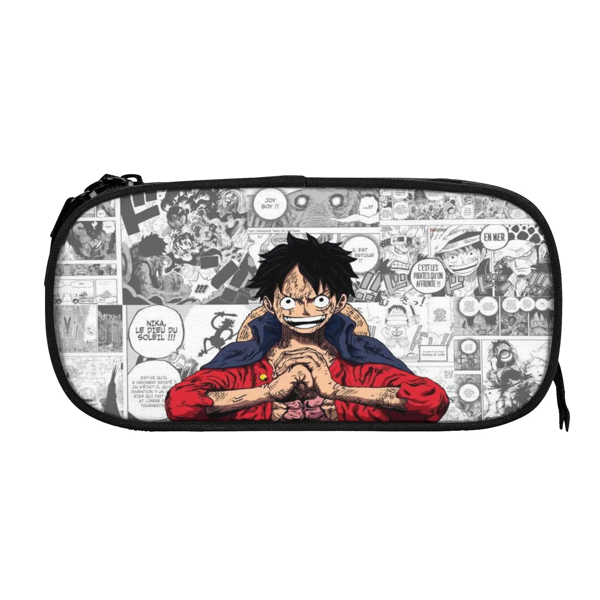 

o-one-piece-e onepiece luffys Pencil Case Double Layer Large Capacity Office Supplies Pencil Box Birthday Gift