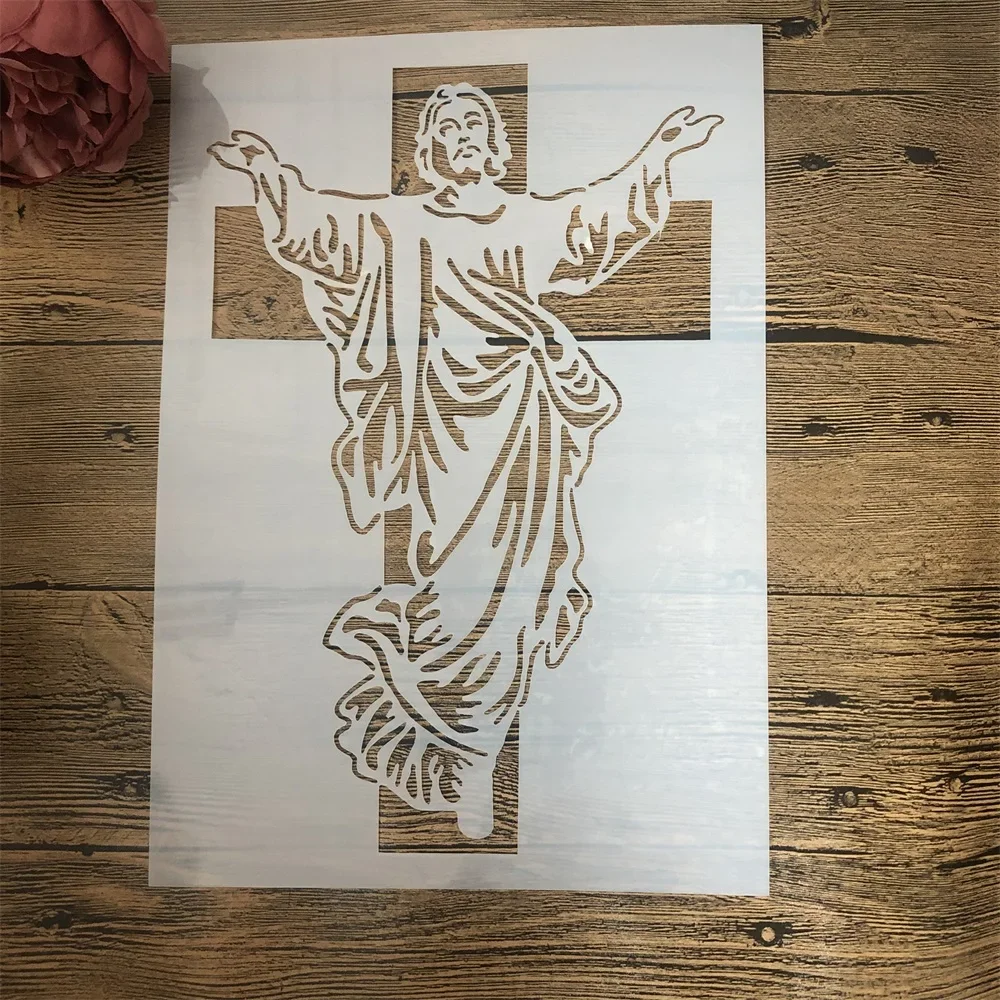 4Pcs A4 29cm Goddess God Statue DIY Layering Stencils Wall Painting Scrapbook Coloring Embossing Album Decorative Template