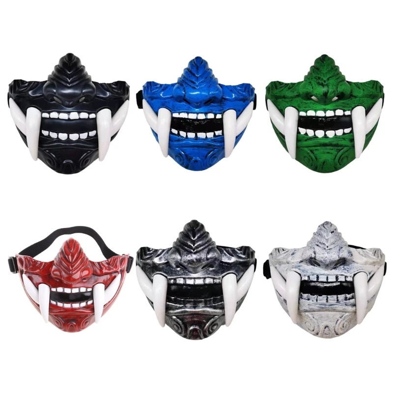 

Prajna Mask Half Face Mask Cosplay Halloween Plastic Mask Props Gifts N7YF