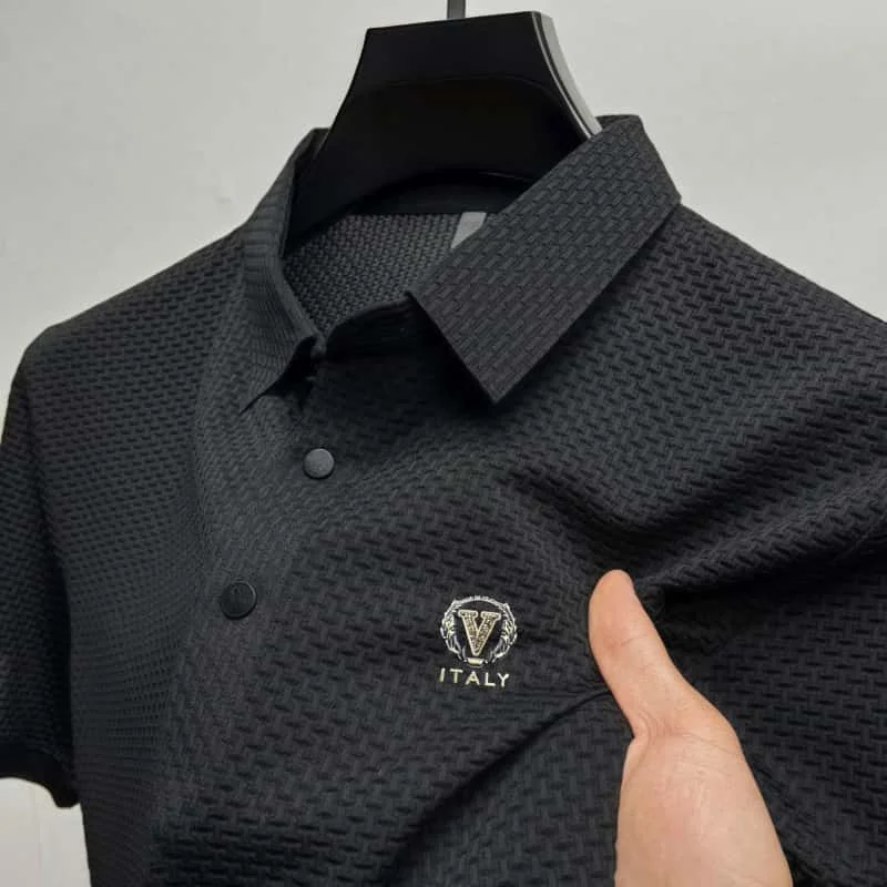 Summer Men's New Short sleeved High end Designer Craftsmanship Chest Badge Polo Shirt High quality Comfortable Breathable Tshirt