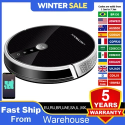 LIECTROUX/LILIN C30B Robot Vacuum Cleaner AI Map Navigation,Memory,Smart Partition,WiFi App,6000Pa Suction,Electric Water Tank