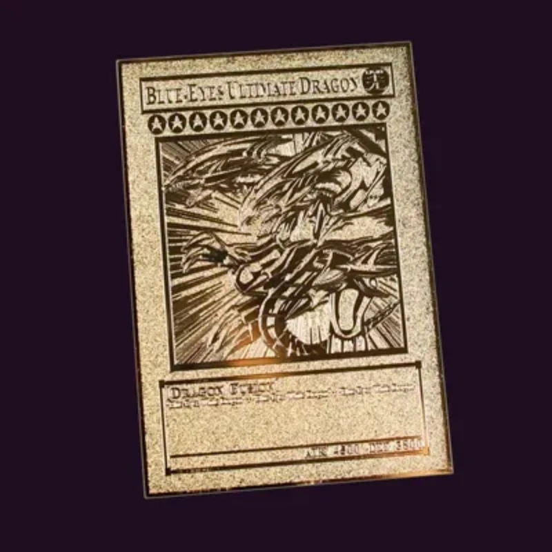 Yu Gi Oh Sky Dragon Japanese Anime Around The Gold English Card Wing Dragon Dragon Giant Soldier Metal Card Kids Toy Gift