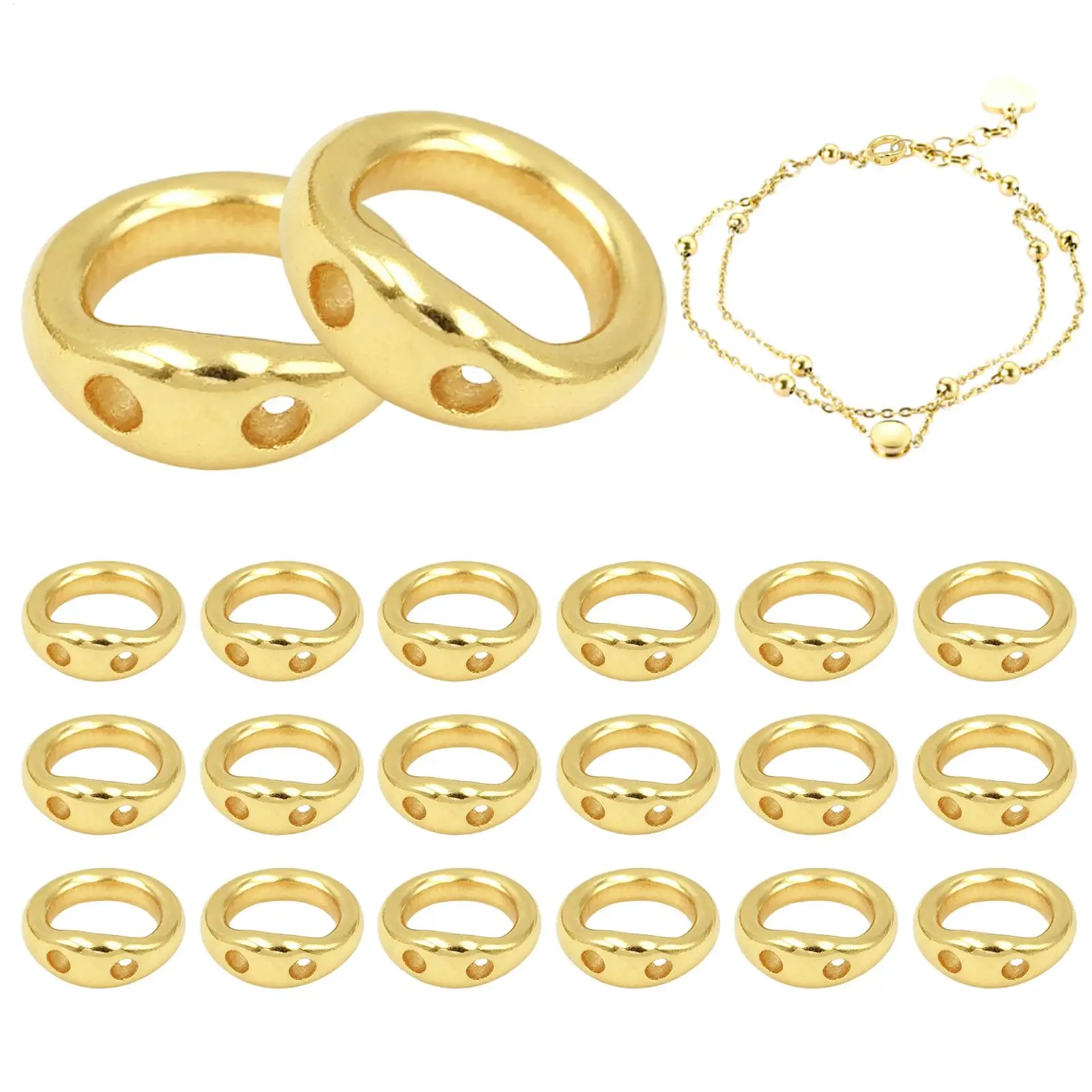 

20pcs Double Hole Copper Connecting Rings Jewelry Making Supplies Open Jump Rings For Beading Necklace Earring Keychain Craft