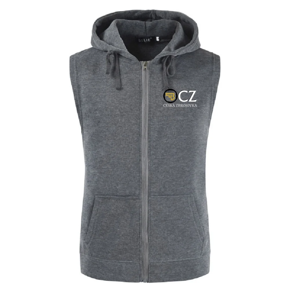 الرجال تشيكوسلوفاكيا Ceska Zbrojovka الأسلحة النارية مقنعين أكمام البريدي البلوز هوديس الصلبة سترة قطن سترة الصدريات جيوب أعلى S-XXXL #1