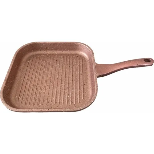 Thermoad Aluminum Casting Granite Grill 28X28 Cm Square Grid Pan/Rose Gold