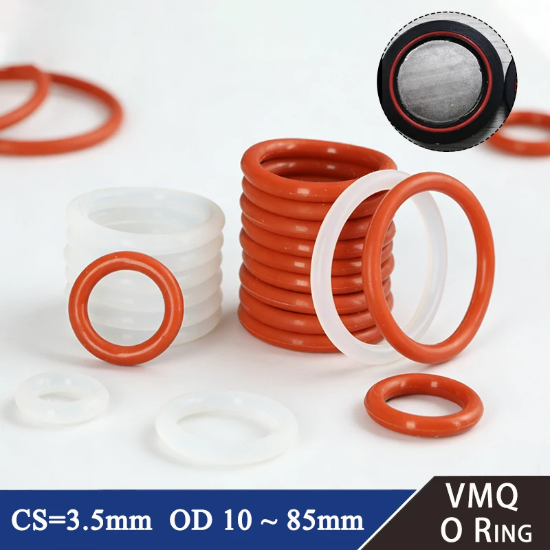 10Pcs Food Grade Silicon O Ring Gasket CS 3.5mm OD 10mm ~ 85mm  Good Sealing Faucet Repair Rubber Washer Gaskets